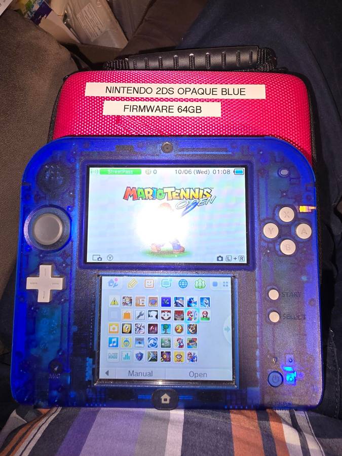 Nintendo 2DS Opaque Blue Console - with 64gb card - games loaded