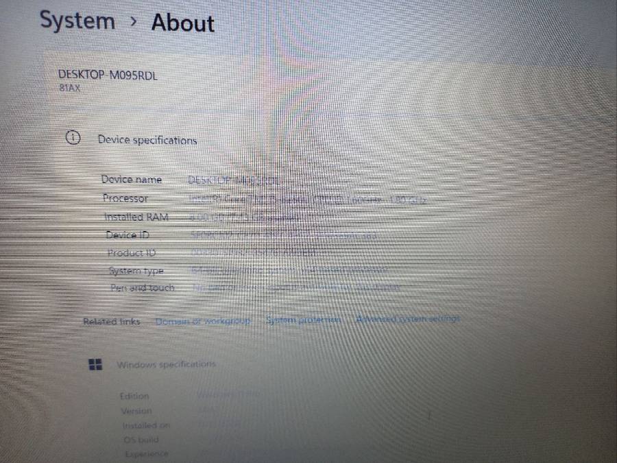 Lenovo V330 Intel i5 8th Gen 256GB SSD 8GB