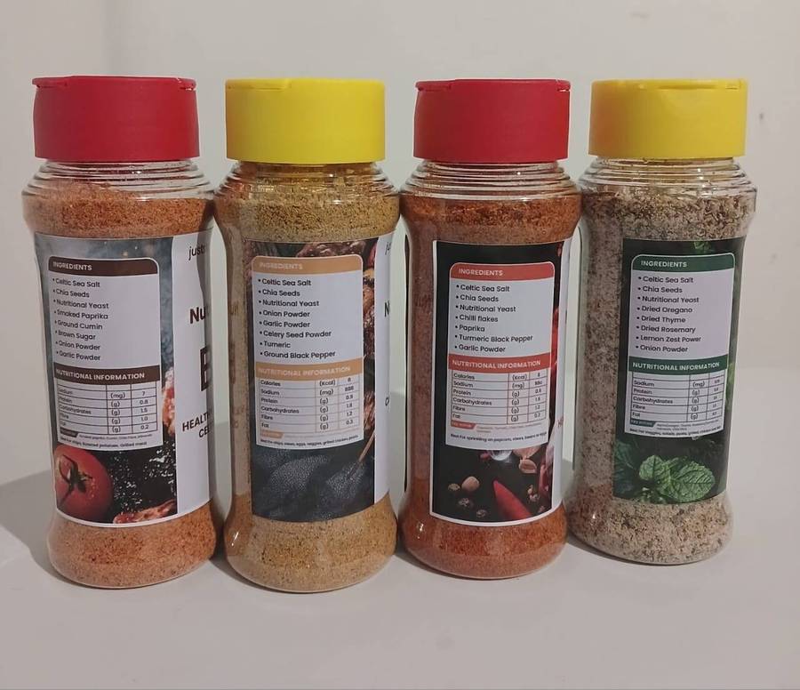 Celtic Salts Spice - NutriSprinkle Combo of 4, BBQ, Originial, Herby Meditarrenean, and Red Chilli