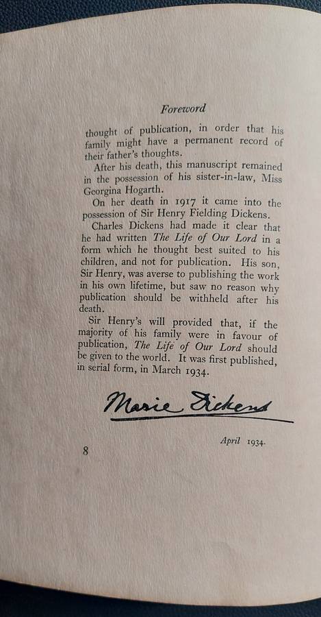 1st Edition of Charles Dickens' The Life of Our Lord - 1934 Associated Newspapers Ltd.