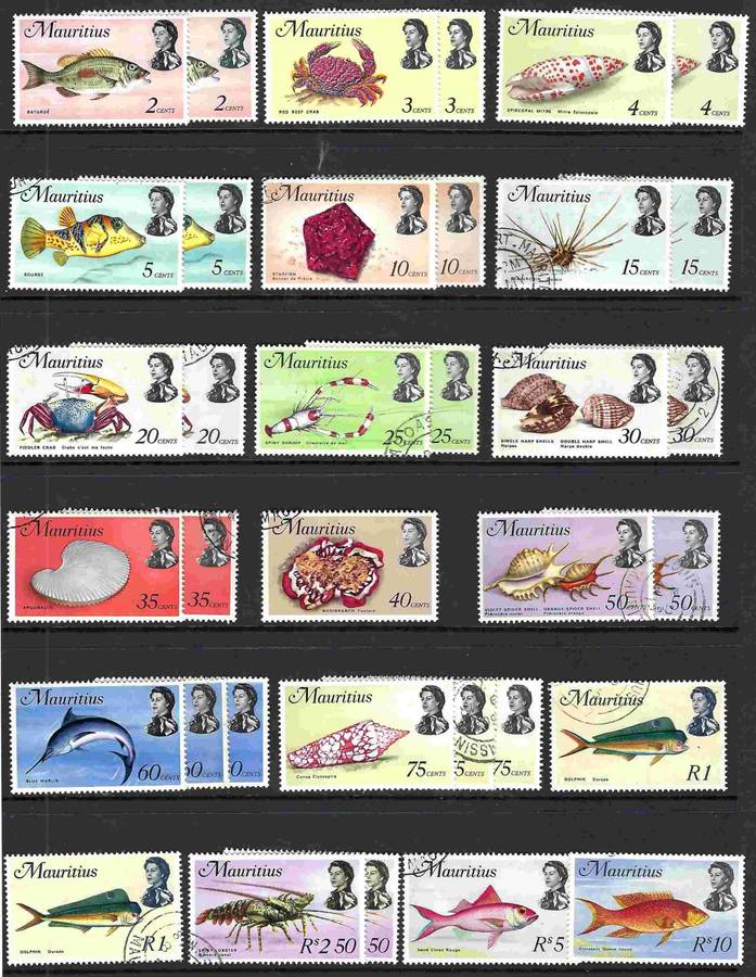 MAURITIUS - 1969 - FULL SET WITH SHADES & DUPLICATES - MINT & USED - CV  R 950.00