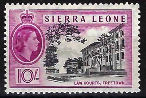 SIERRA LEONE - QE2 - 10 SHILLINGS - UNMOUNTED - SG 221a - CV  R 370.00 - VIEW BELOW