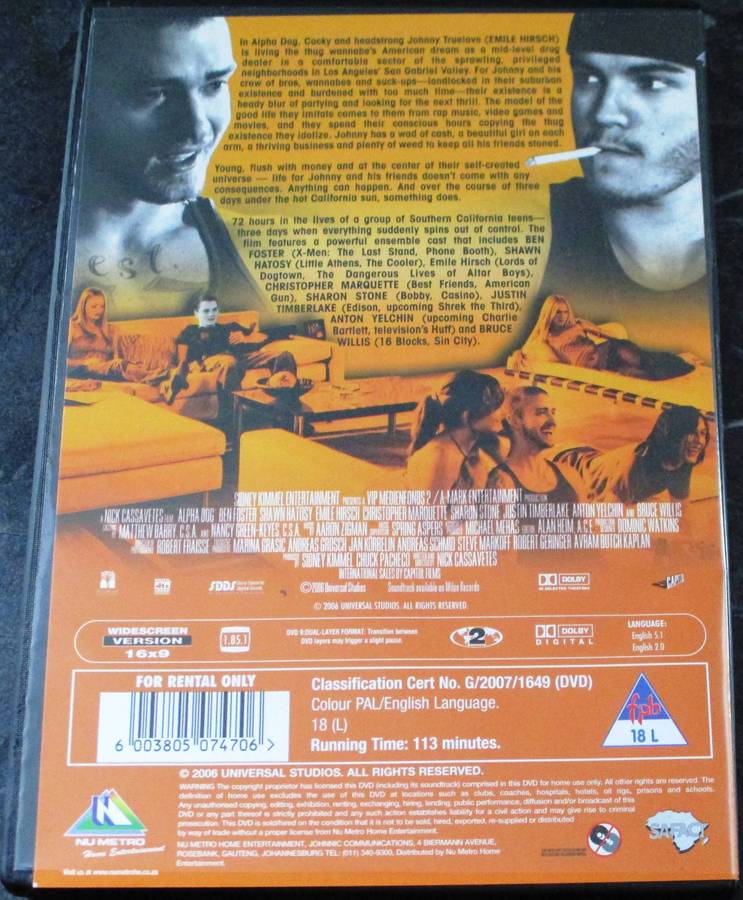 Alpha Dog DVD [BBOX 5] Region 2