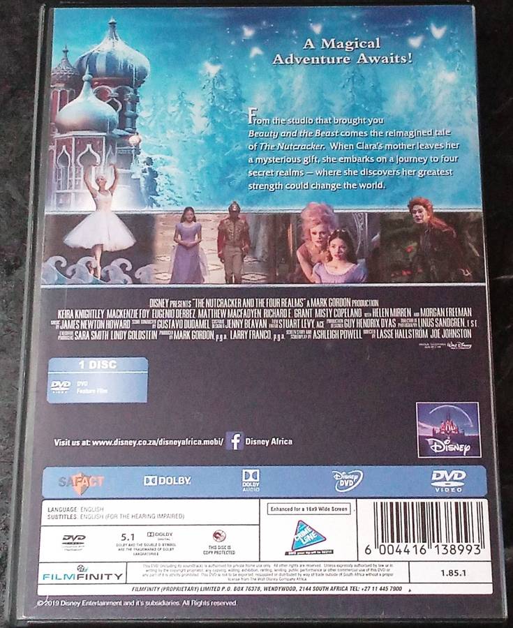 The Nutcracker And The Four Realms DVD Morgan Freeman [BBox 12] region 2