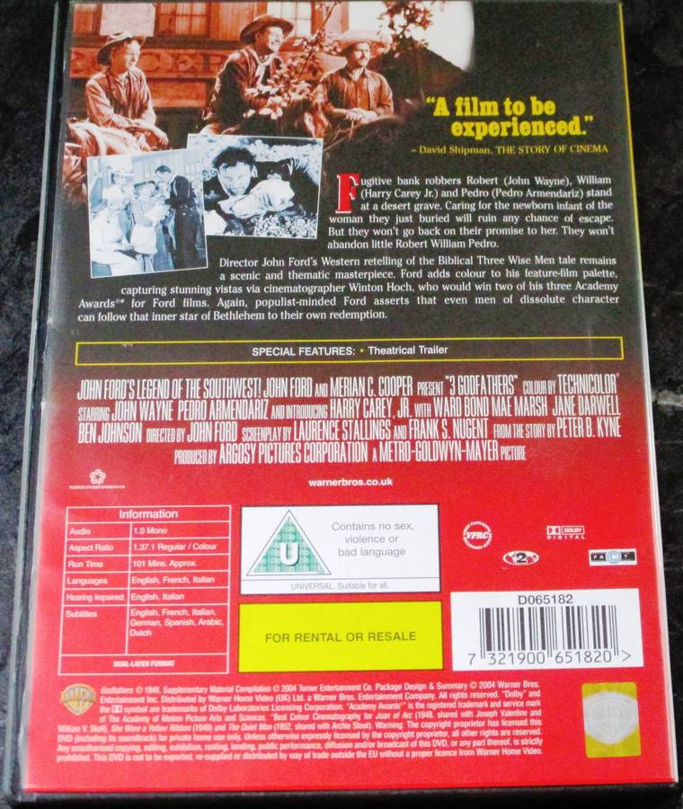 3 Godfathers DVD [BBOX 1] Region 2
