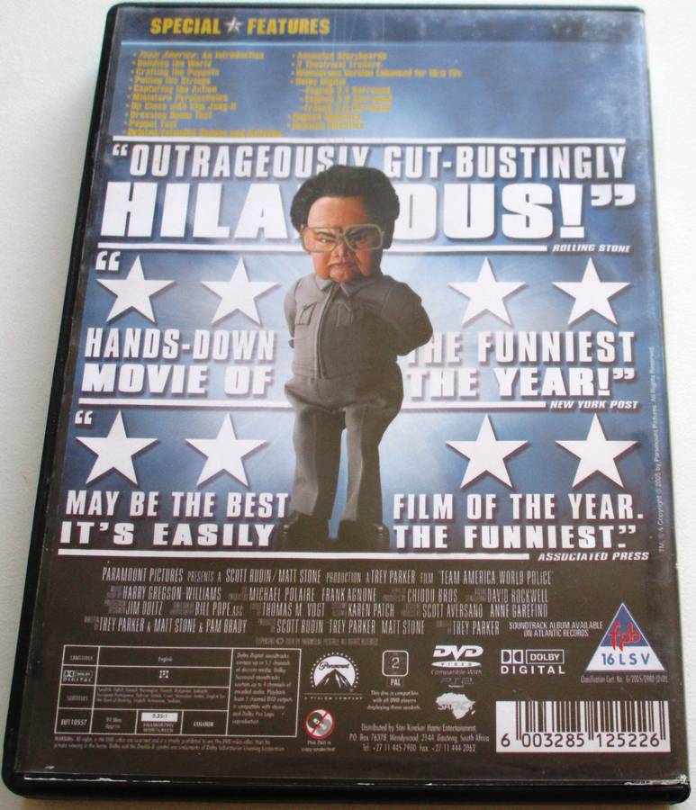 TEAM AMERICA World Police Special Collector's Edition DVD [BBOX 12]