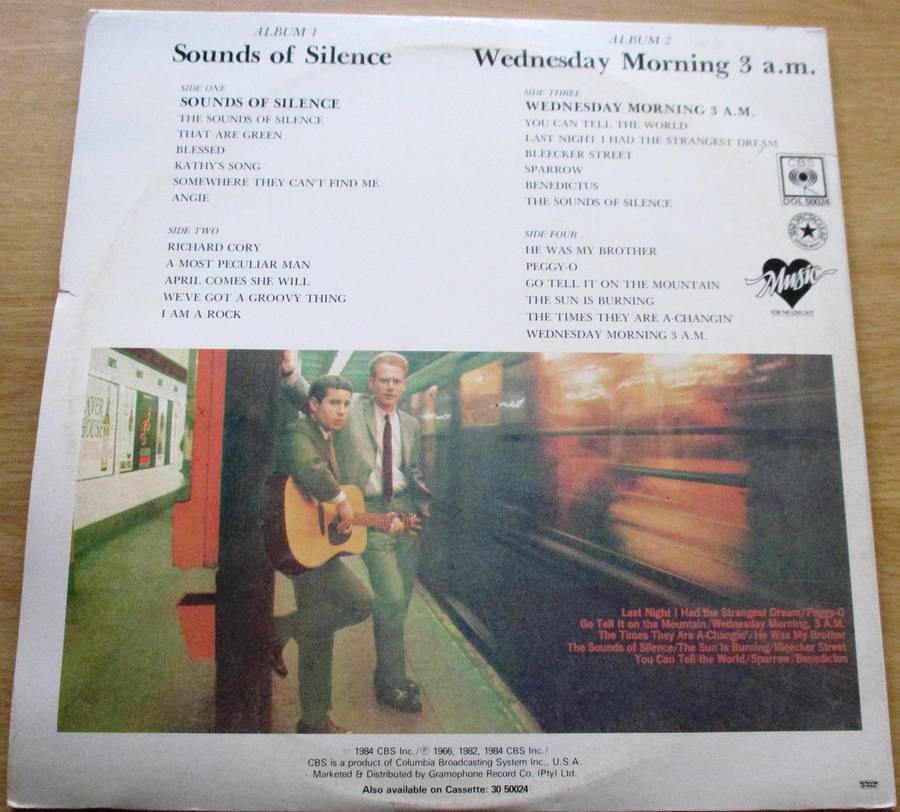 SIMON & GARFUNKEL Sounds of Silence + Wednesday Morning 3am 2xLP VINYL RECORD