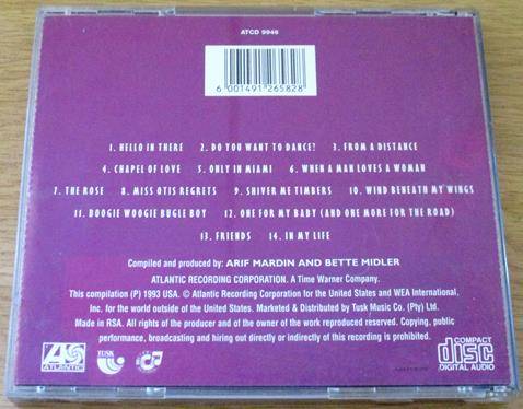 BETTE MIDLER Experience the Divine Greatest Hits CD [Shelf Z x 1]