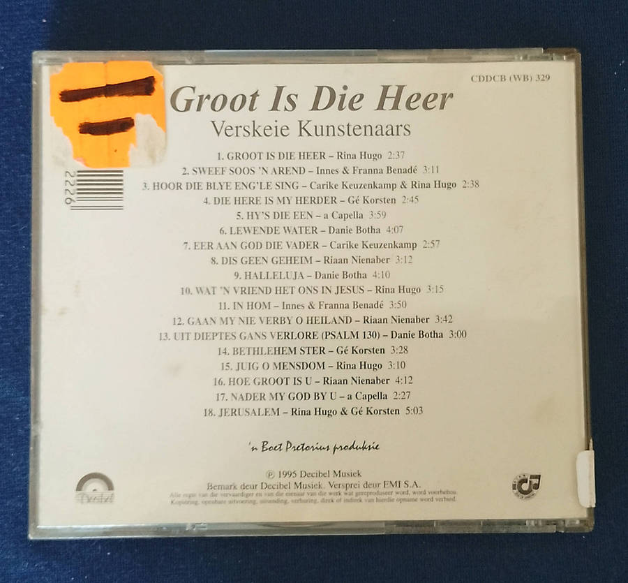 GROOT IS DIE HEER CD [AFRIKAANS-Religious BOX 2]