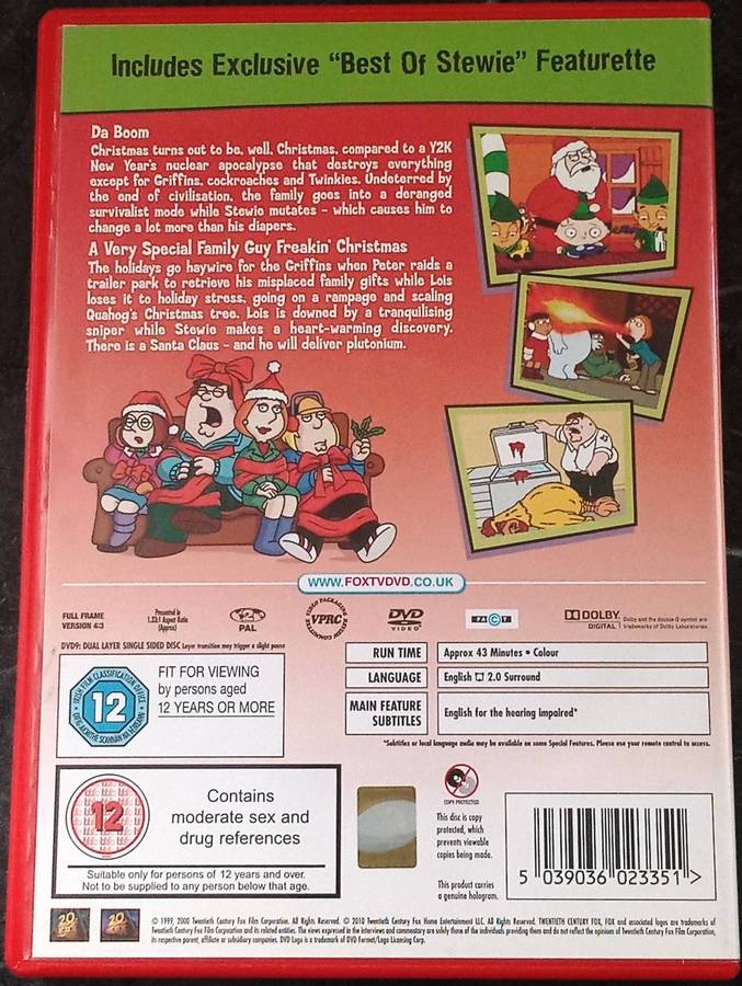 Family Guy Happy Freakin' Christmas DVD [ Box Set Shelf ] Region 2