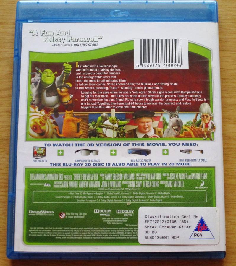 SHREK Forever After The Final Chapter 3D BLU RAY 3D  [BLU RAY SHELF]