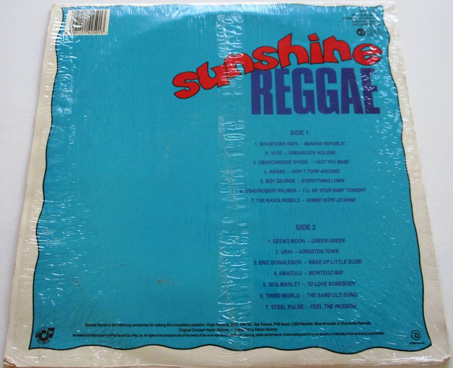 SUNSHINE REGGAE LP VINYL Record UB40 Aswad Rasta Rebels Bob Marley Steel Pulse