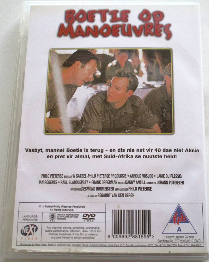 BOETIE OP MANOEUVRES Arnold Vosloo Janie Du Plesis DVD [SA SHELF]