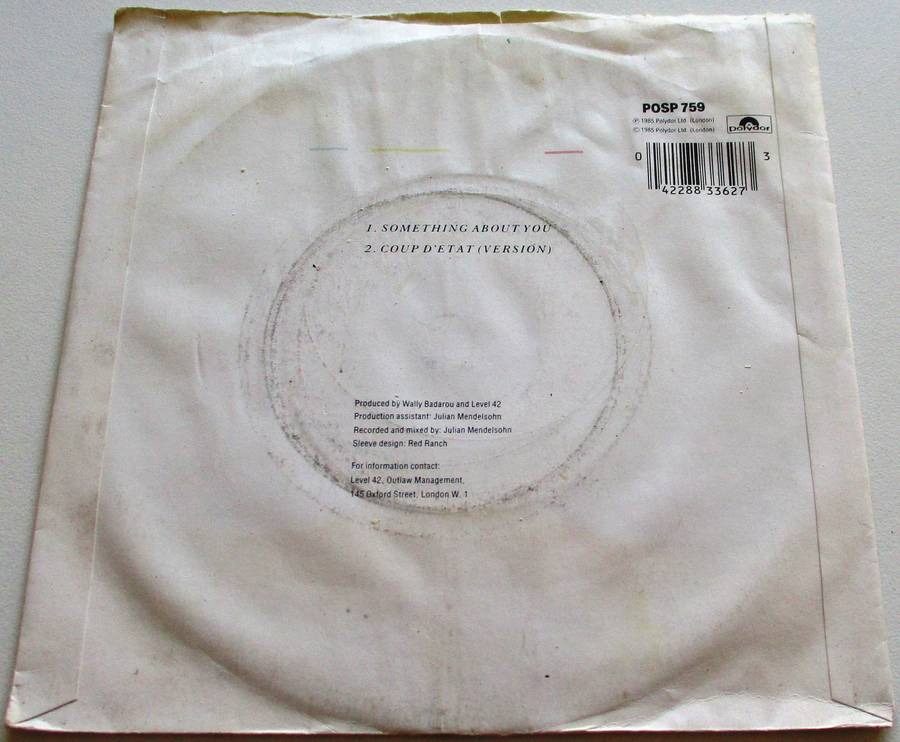 LEVEL 42 Something About you 7` Single VINYL Record