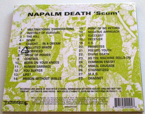 NAPALM DEATH Scum Digipak CD