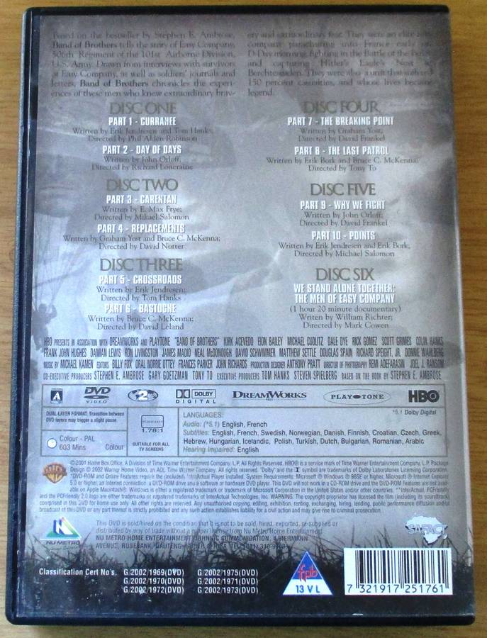 BAND OF BROTHERS 6xDVD [Box Set Shelf]