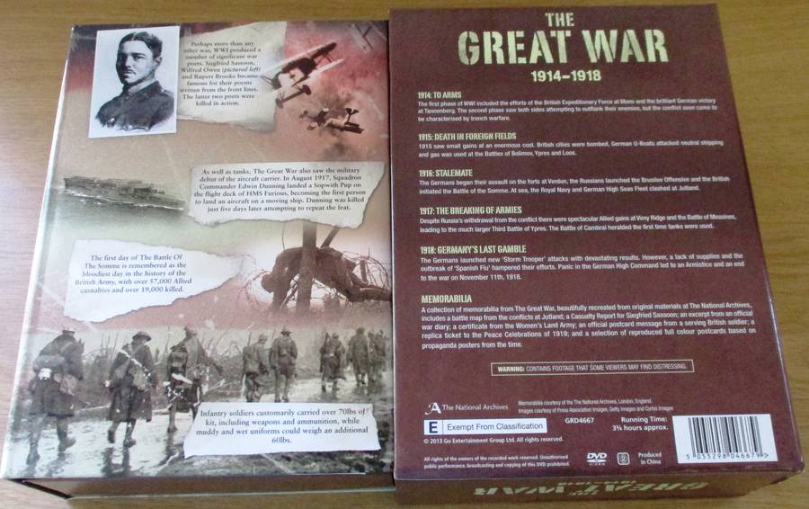 THE GREAT WAR 1914-1918 3xDVD BOX SET [Box Set Shelf] + war memorabilia