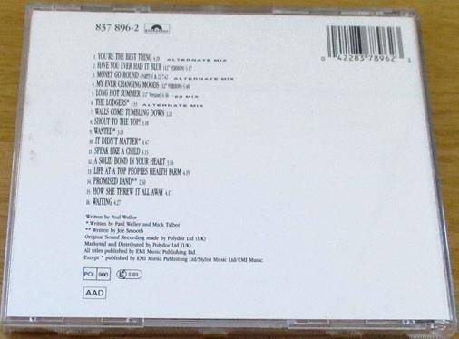 THE STYLE COUNCIL The Singular Adventures of the Style Council Greatest Hits Vol. 1 CD