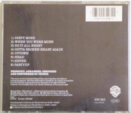 PRINCE Dirty Mind CD