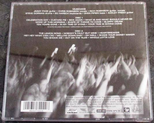 JIMMY PAGE & THE BLACK CROWES Live at the Greek CD [Shelf G x 5]