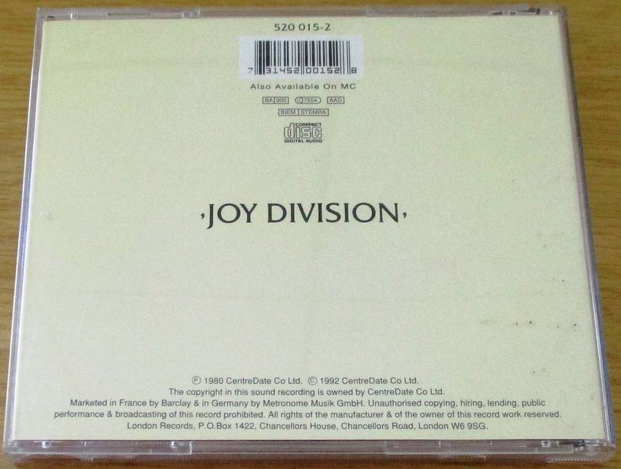 JOY DIVISION Closer CD [Vx3]