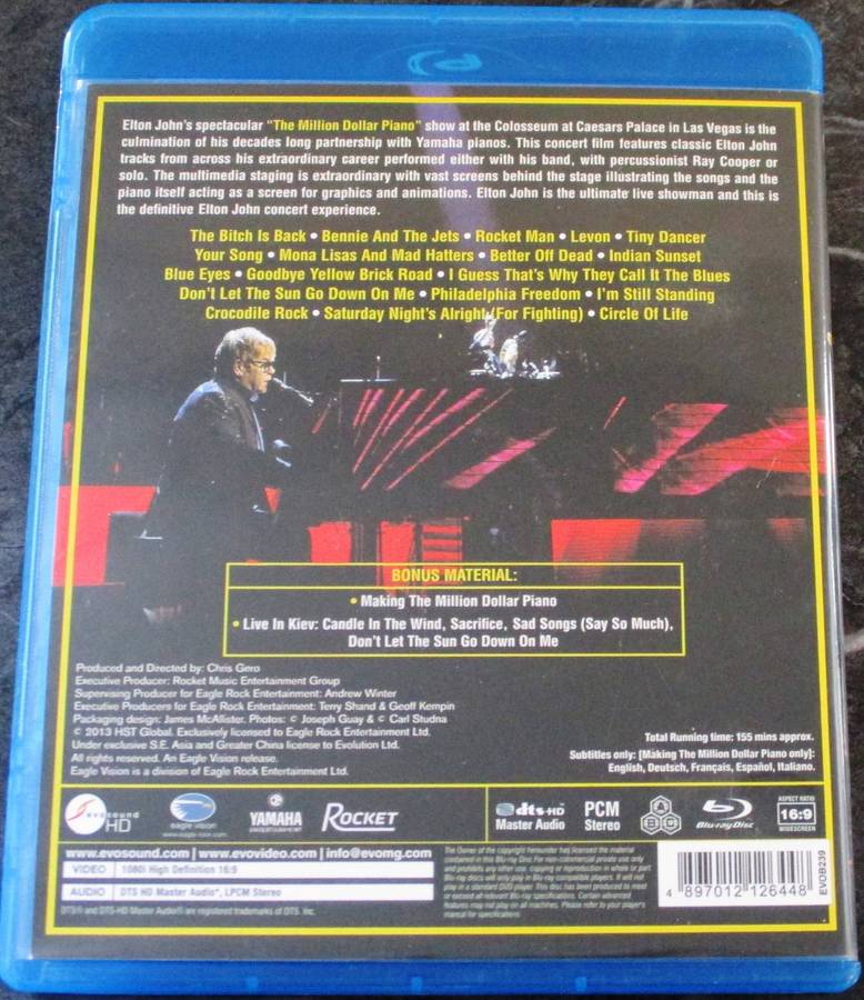 ELTON JOHN The Million Dollar Piano BLU RAY