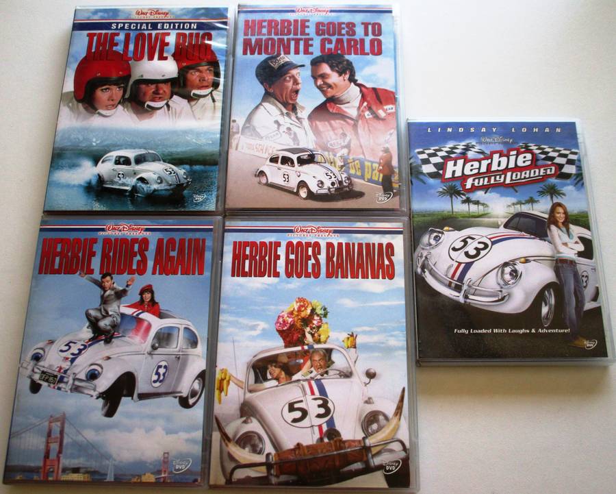 HERBIE Fully Loaded+Goes Bananas+Rides Again+Goes to Monte Carlo+The Love Bug 5xDVD [Box Set shelf]