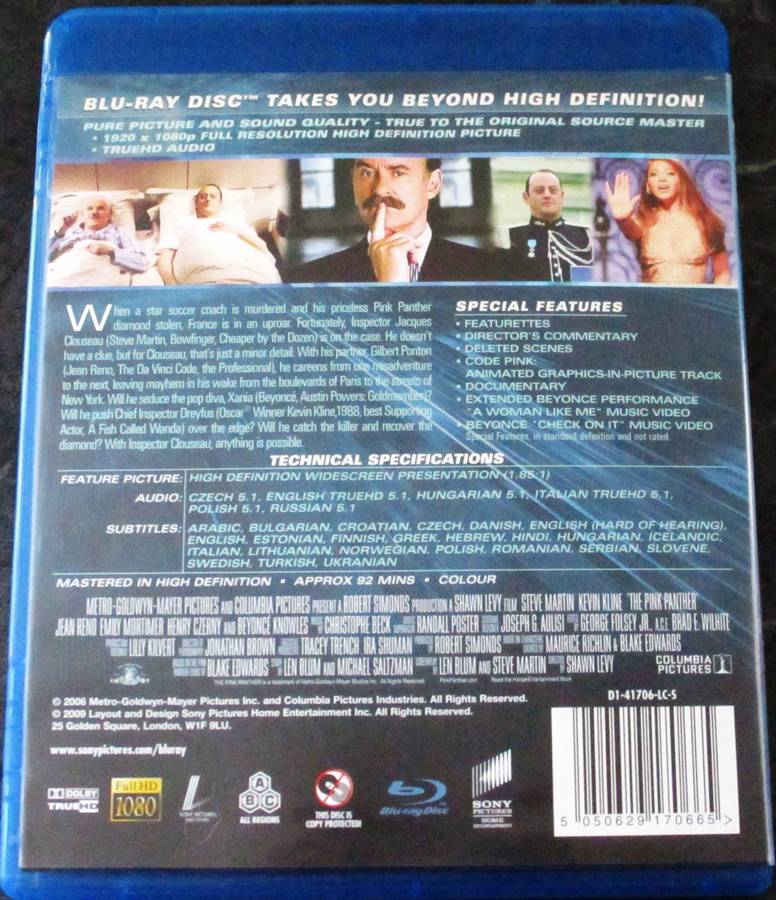 THE PINK PANTHER BLU RAY Steve Martin Jean Reno