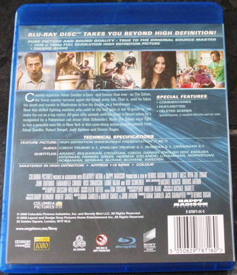 YOU DON'T MESS WITH THE ZOHAN Unrated Version BLU RAY