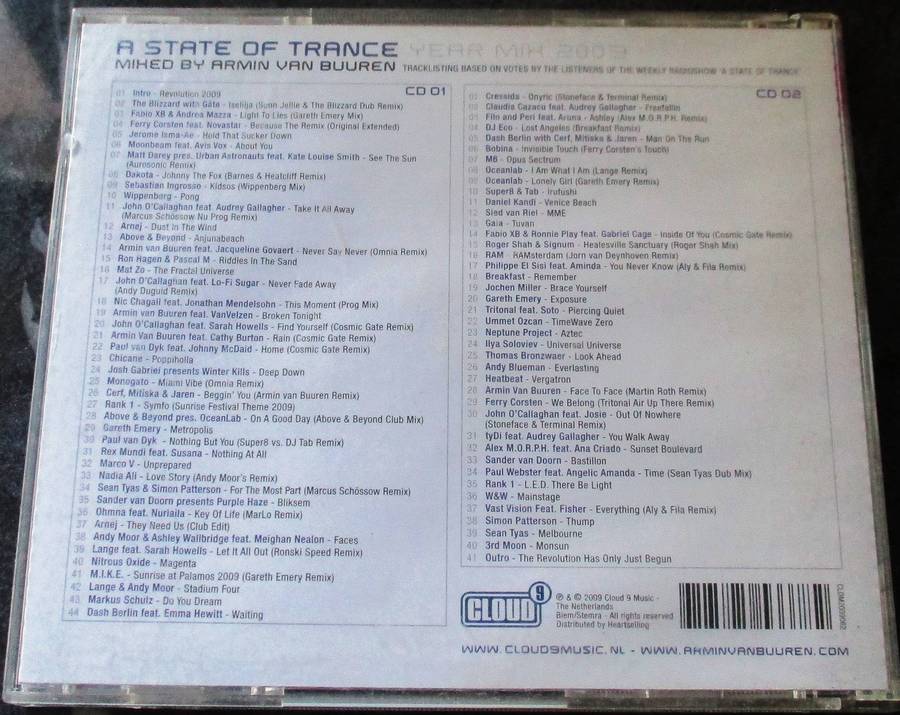 A STATE OF TRANCE Year Mix 2009 2xCD Mixed by Armin van Buuren [Gx37]