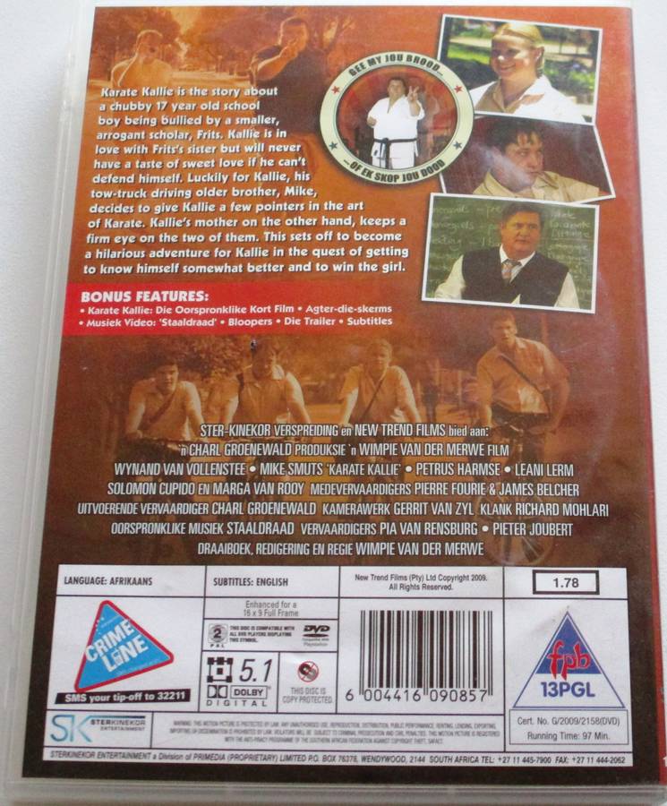 KARATE KALLIE DVD [SA Shelf] EX
