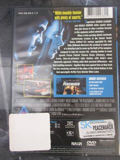 THE PEACEMAKER DVD George Clooney Nicole Kidman  [BBOX 6] Region 2