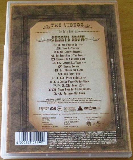 SHERYL CROW The Videos The Very Best of DVD