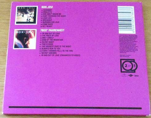 BON JOVI Bon Jovi + 7800 FAHRENHEIT 2xCD [Shelf G Box 17]