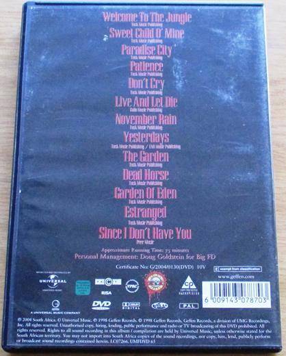 GUNS N ROSES Welcome to the Videos DVD