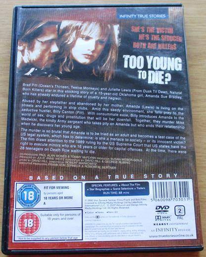 TOO YOUNG TO DIE? Brad Pitt Juliette Lewis DVD [BBOX 1]
