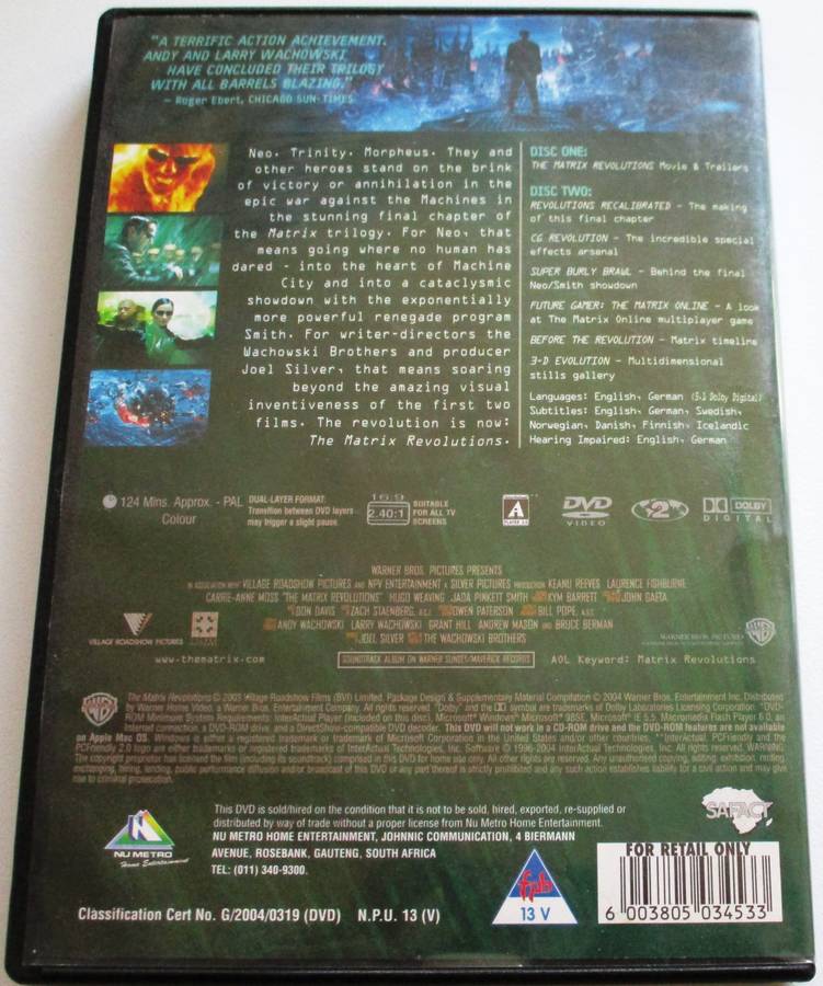 MATRIX REVOLUTIONS 2xDVD [BBOX 4]