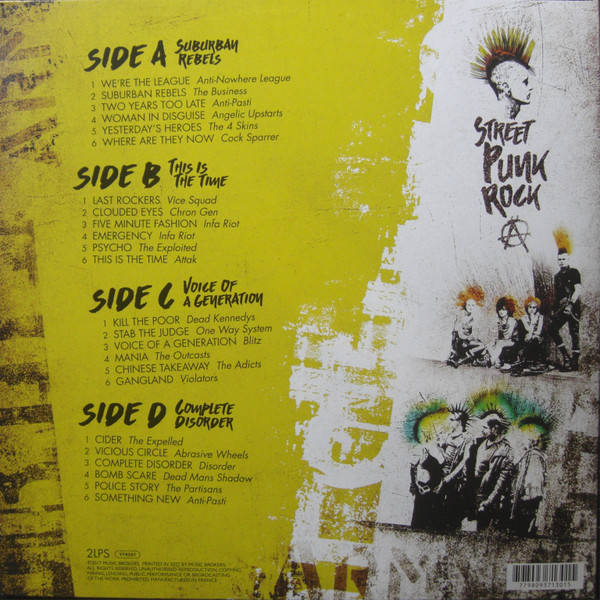 VARIOUS Street Punk Rock (The Second Wave Of UK Punk Rock) Coloured 2xLP Vinyl Record