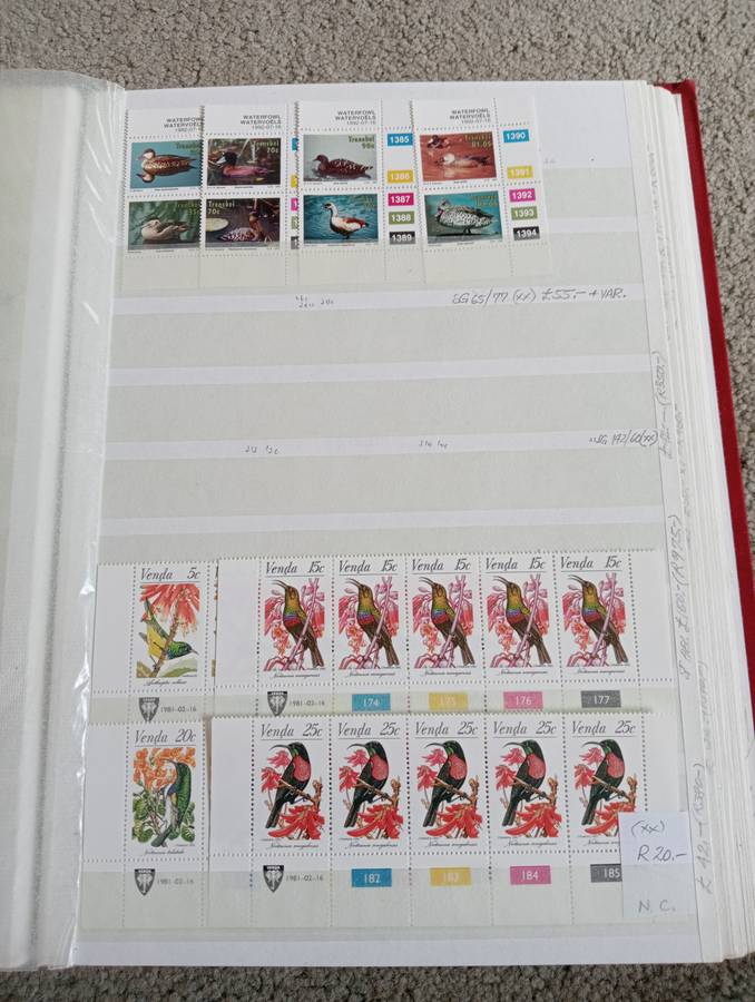 VALUABLE BIRDS ETC M/SHEETS  COLLECTION-NAMIBIA BLOCKS TBVC CONTROLS AND MANY MORE