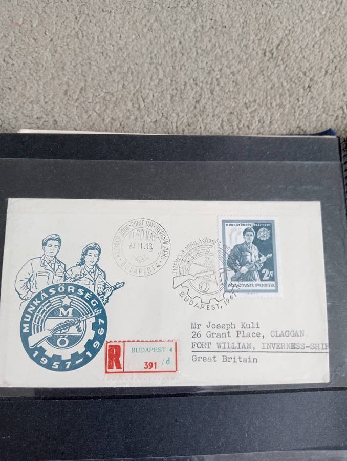 16 LOVELY 1960`S HUNGARIAN COVERS TO ENGLAND -SEE ALL BELOW AND OTHER LOTS