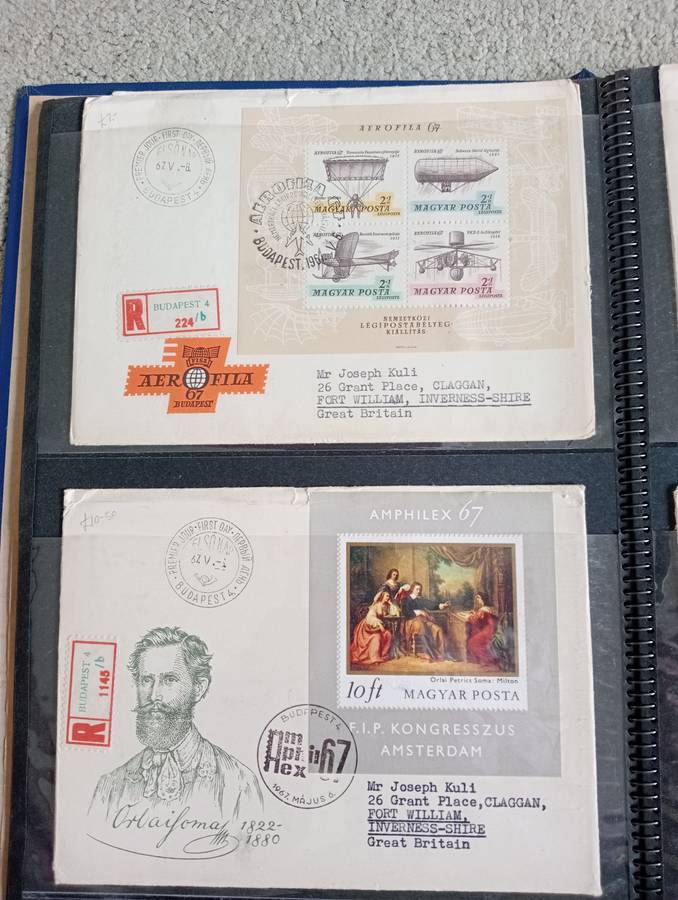 16 LOVELY 1960`S HUNGARIAN COVERS TO ENGLAND -SEE ALL BELOW AND OTHER LOTS