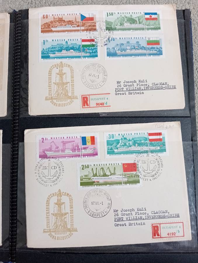 16 LOVELY 1960`S HUNGARIAN COVERS TO ENGLAND -SEE ALL BELOW AND OTHER LOTS