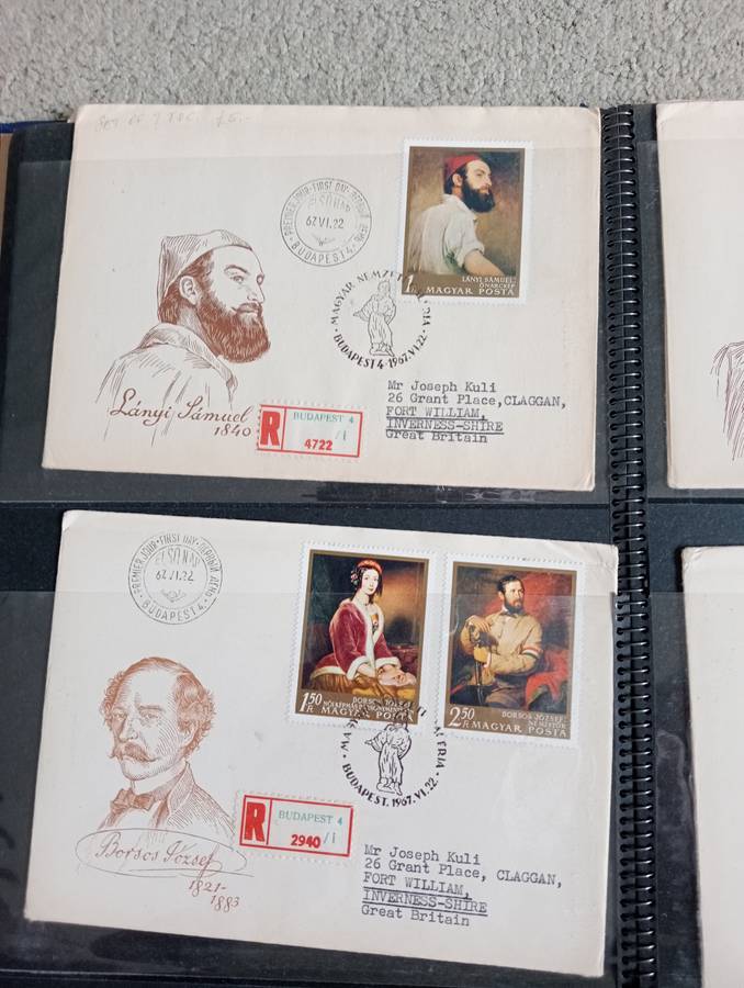 16 LOVELY 1960`S HUNGARIAN COVERS TO ENGLAND -SEE ALL BELOW AND OTHER LOTS