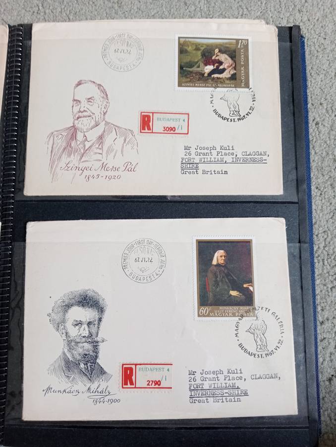 16 LOVELY 1960`S HUNGARIAN COVERS TO ENGLAND -SEE ALL BELOW AND OTHER LOTS