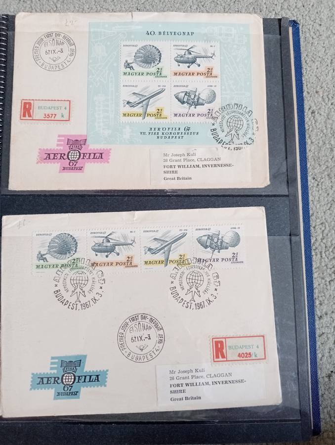 14 LOVELY 1960`S HUNGARIAN COVERS TO ENGLAND -SEE ALL BELOW AND OTHER LOTS