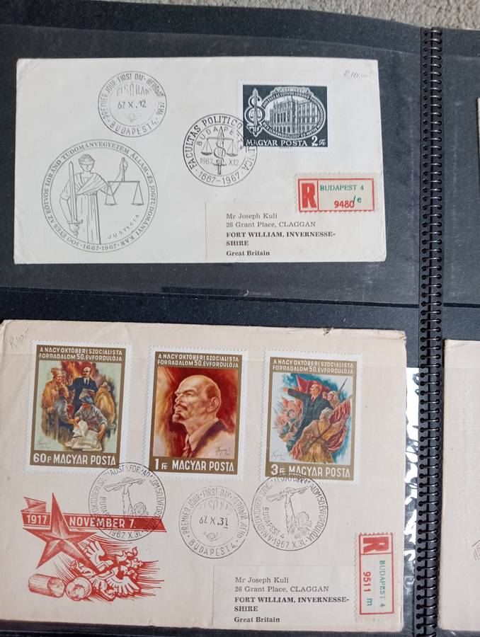 14 LOVELY 1960`S HUNGARIAN COVERS TO ENGLAND -SEE ALL BELOW AND OTHER LOTS
