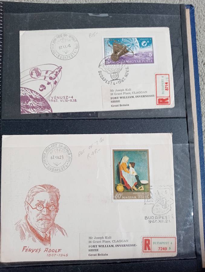 14 LOVELY 1960`S HUNGARIAN COVERS TO ENGLAND -SEE ALL BELOW AND OTHER LOTS