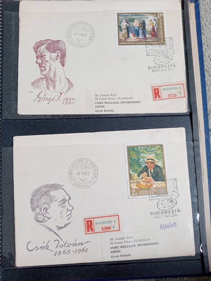 14 LOVELY 1960`S HUNGARIAN COVERS TO ENGLAND -SEE ALL BELOW AND OTHER LOTS