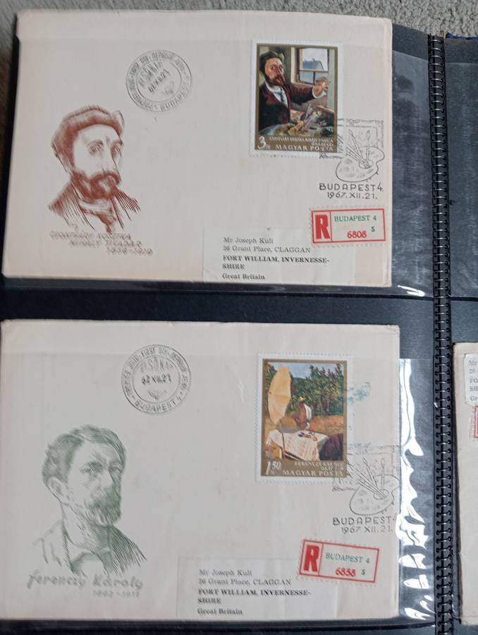 14 LOVELY 1960`S HUNGARIAN COVERS TO ENGLAND -SEE ALL BELOW AND OTHER LOTS