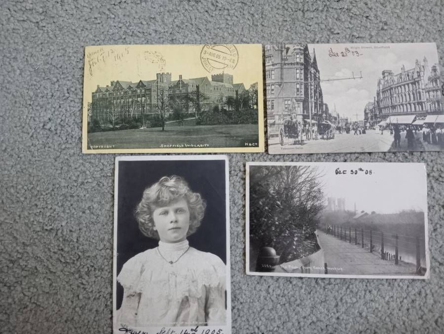 FOUR EARLY 1900`s POST CARDS FINE USED-SOME TAXED !! BUY NOW`S GET FREE CARD.